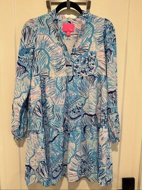 Lilly Pulitzer Blue & Pink Printed Tunic Dress